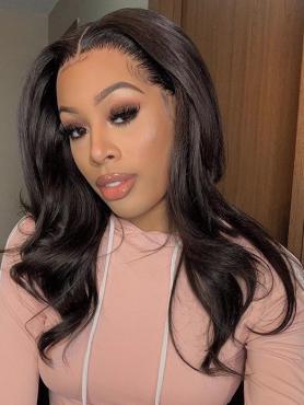 10-22 inches 13*4 Prestyled Easy Everyday Slay Layered Straight Three-Way-Parting Indian Virgin Human Hair Lace Front Wig-Bella