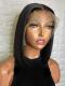 Indian Virgin Human Hair 4’ Parting Space Lace Front Wig Short Straight BoB-ELSA
