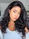 Glamourous Beachy Wave Black Wavy FULL LACE Humen Hair Wig-Sofia