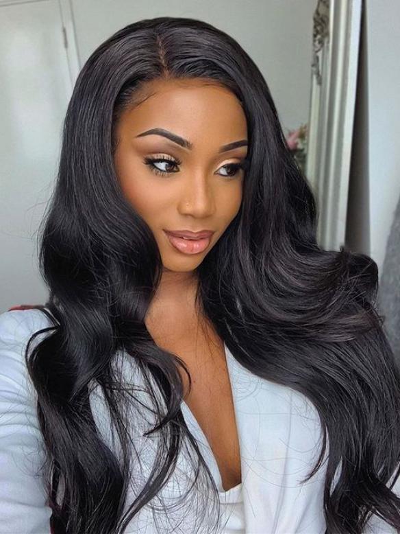 Never Mind About The Wig Grids Natural Black Natural Real Scal Lace Closure Humen Hair Wig